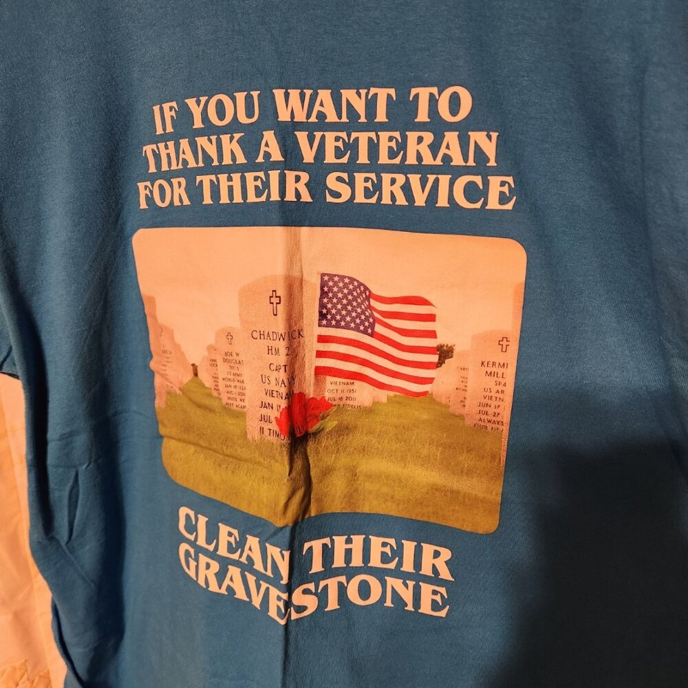 Thank A Veteran Clean Their Gravestone Tee View 3